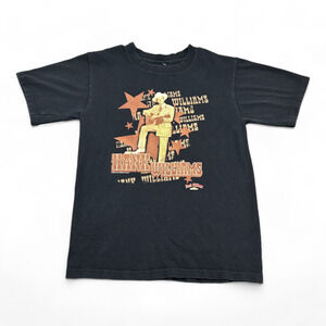 Vintage Hank Williams Shirt Adult SMALL Black Country Music Star Outlaw Y2K